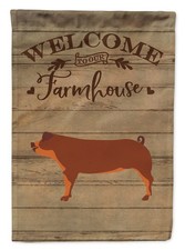 Duroc Pig Welcome Garden Flag