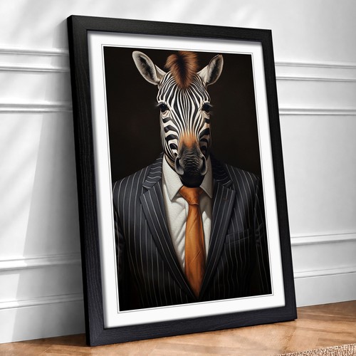 Zebra suit 2 - zebra, framed
