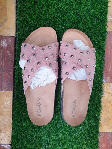 Roman pink studded sandals - pink,