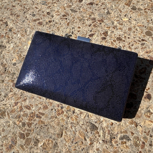 Navy snakeprint faux - snakeprint, leather
