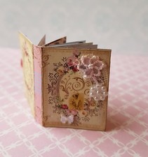Miniature scrapbook Victorian desk vintage - READABLE 12th scale dollshouse DH32