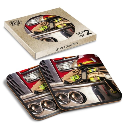 Square mdf coaster fireman - square,
