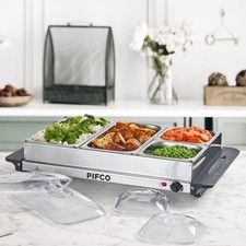 Pifco 4 Tray Electric Buffet Server Food Warmer Hot Plate Adjustable Heat 