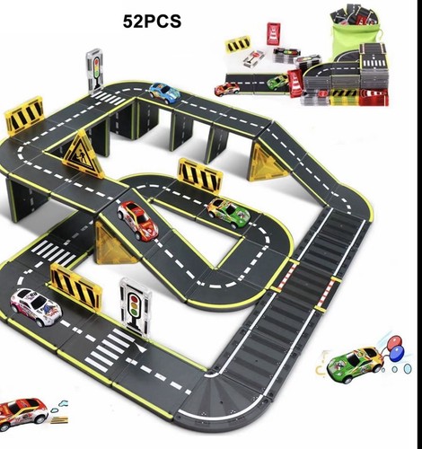 52pcs magnetic road - magnetic, track