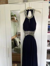 Illusion Prom Dress Navy