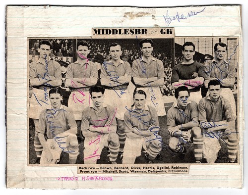 Middlesbrough 1955 team signed - 1955,