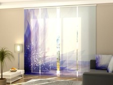 Panel Track Blinds for Room Separation, any sizes - Abstract blue flower
