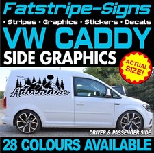 to fit VW CADDY ADVENTURE MOUNTAINS GRAPHICS STICKERS DECALS CAMPERVAN DAY VAN