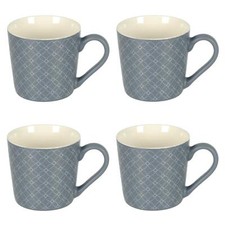 Grey Stoneware Coffee Mugs Set