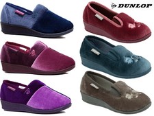 Ladies Velour Slippers Dunlop