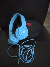 Beats by Dr. Dre Solo HD Headphones With Case And Cable Blue Tested & Working