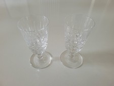 2x Cut Glass Port Sherry Glasses. Used but good condition.
