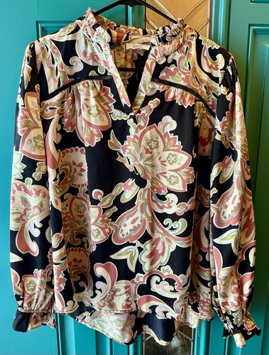 Avara paisley ruffle neck - avara,