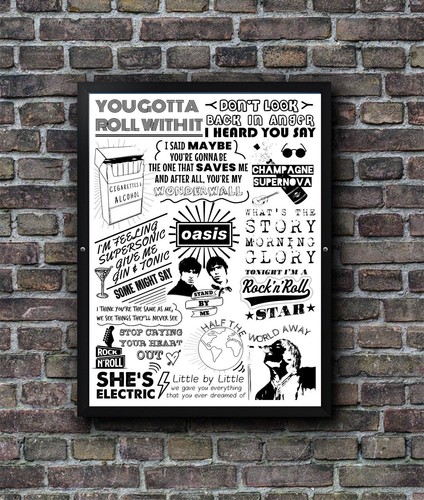 Oasis lyric poster doodle - lyric,