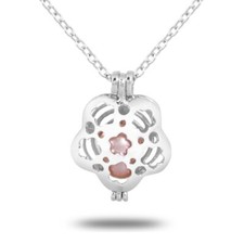 Pearl Oyster Necklace Locket Cage Pendant Charms Bead Silver Gift