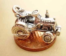 SUPERB TRACTOR - ENGINE STERLING SILVER CHARM CHARMS OPENS