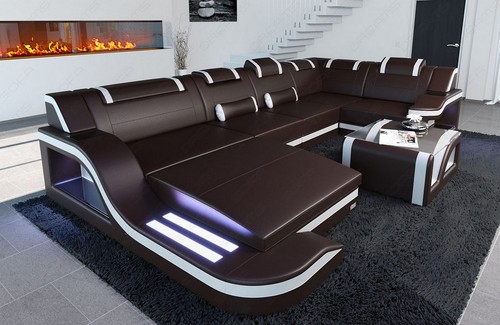 Designer leather couch - designer, sofa