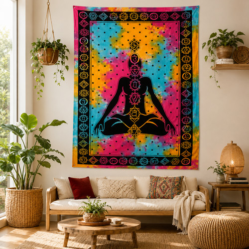 Chakra tapestry wall hanging - tapestry,