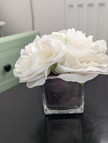 Mirrored vase white - vase, flower