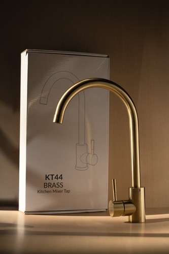 Modern brushed brass kitchen - ,