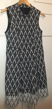 Gorgeous Flattering Monochrome Blackwhite Gok Wan Dress Size 14r