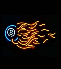 8 Balls Fire Flame Billiards
