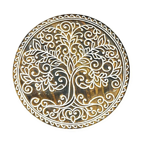 Wooden stamp tree shape carved - wooden,