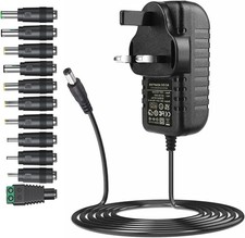 12V 3A AC adapter power supply with 11 changeable DC plugs AC230v to DC 12Volt 3
