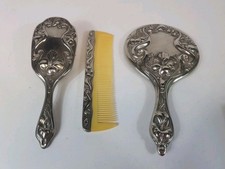 Vintage Silver Plated Vanity Set- Brush/Mirror and Comb