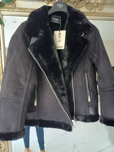 Pull bear womens black faux - pull&bear,