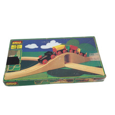 Vintage BRIO Wooden Train Set Bridge Expansion Pack with Box - Sweden Pre-Owned 