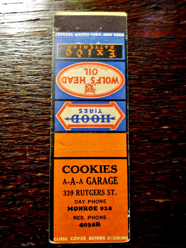 Vintage matchcover cookies - matchcover:,