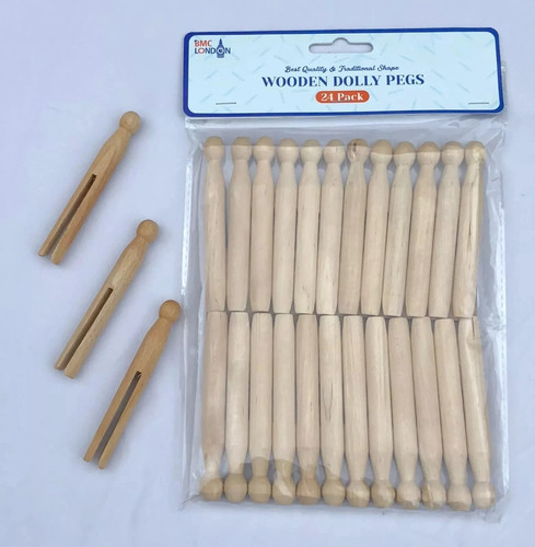 Wooden dolly pegs - wooden,