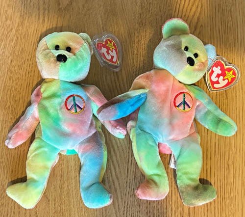 Beanie babies peace bear - beanie,