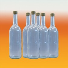 750ml Clear Glass Bottles With Screw Caps X 9 -  Mineral Water, Juice, Spirit