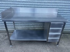 Table/ Prep stainless steel with draws/ shelf’s  W150 cm  / catering/...