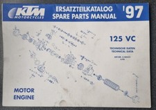 GENUINE KTM 125SX 125EXC 125GS MOTOCROSS/ENDURO 1997 SPARE PART MANUAL ENGINE 