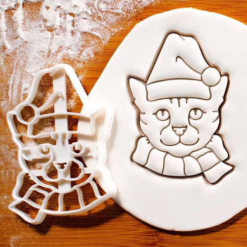 Christmas cat cookie - cat, cutter
