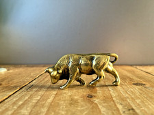 SMALL ANTIQUE BRASS BULL