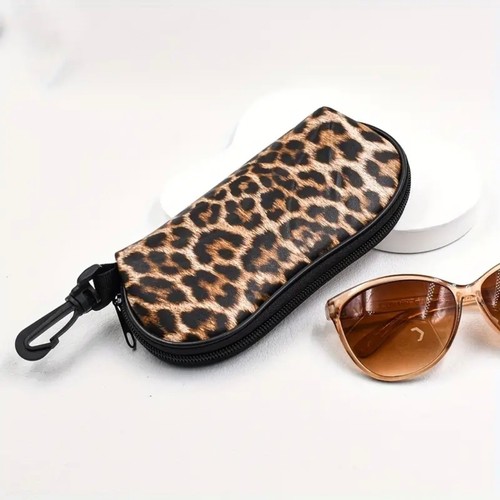 Leopard print glasses case - print,