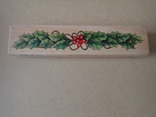 Docrafts Whispers 2003 Sugarloaf products Holly ink Stamp 21x4.5cm   (L55)