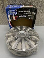 PETEX SPYDER PRO DARK 16" WHEEL TRIM COVERS SET OF 4 SILVER WITH CHROME RING 