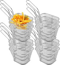 12 Pack Mini Square Fry Baskets, Small Chip Serving Basket, French Fries... 