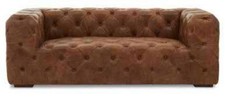 Hoxton Three Seat Tufted Leather Sofa