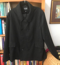BOOHOO MAN SHORT D.BREASTED BLACK POLYESTER WARM OVER COAT/JACKET XXXL