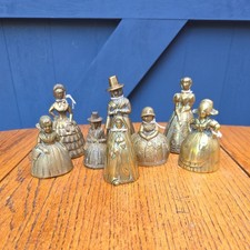 Lot of 9 Vintage Brass Lady