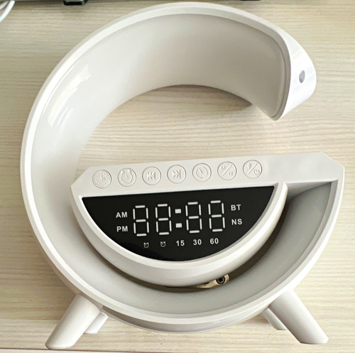 White digital led alarm - white,