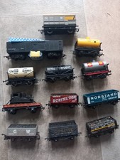 model railway joblot of wagons - tank and Ore wagons - sold as seen x12