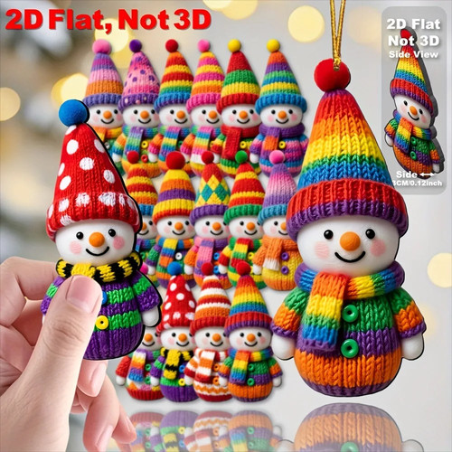 8pcs wooden christmas - christmas, snowman