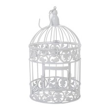 White Wire Mesh Bird Cage
